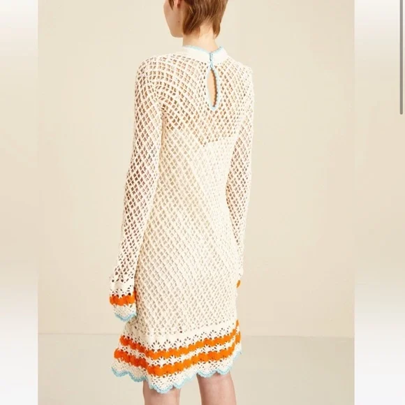 Sportmax by Max Mara Label-cut Multicolour Crochet Freccia Short Dress Size: S - Picture 2 of 14